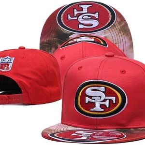 San Francisco 49ers Embroidered Hat Snapback Adjustable Cap And 2 Face Masks
